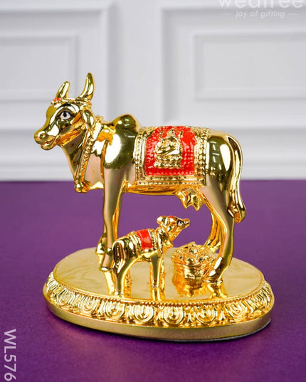 Polyresin Cow & Calf Idol - 4 inch - WL5766 - Showpieces