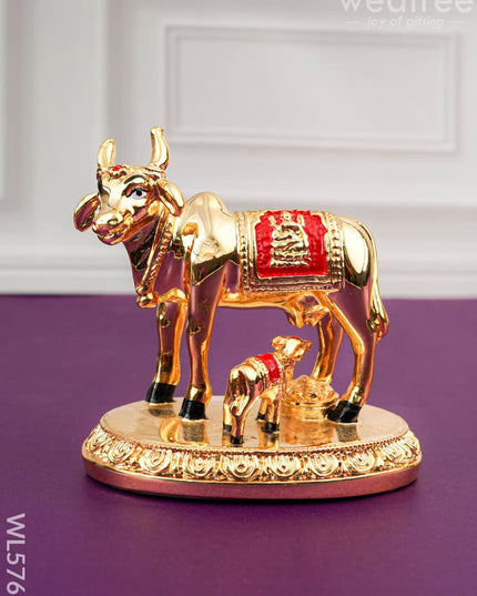Polyresin Cow & Calf Idol - 4 inch - WL5766 - Showpieces