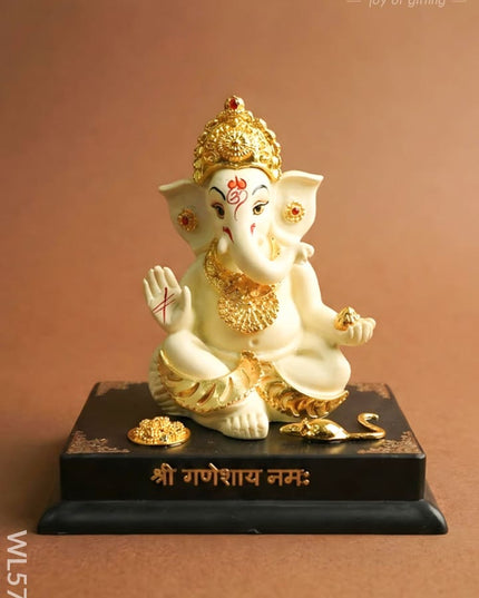 Polyresin Ganesha Idol - 4 inch - WL5788 - Showpieces