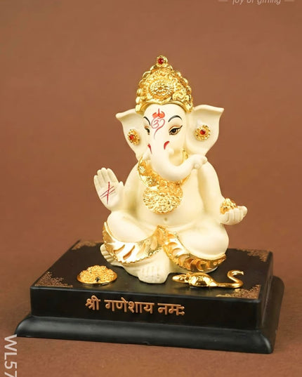 Polyresin Ganesha Idol - 4 inch - WL5788 - Showpieces