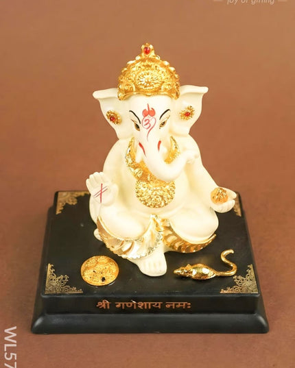 Polyresin Ganesha Idol - 4 inch - WL5788 - Showpieces