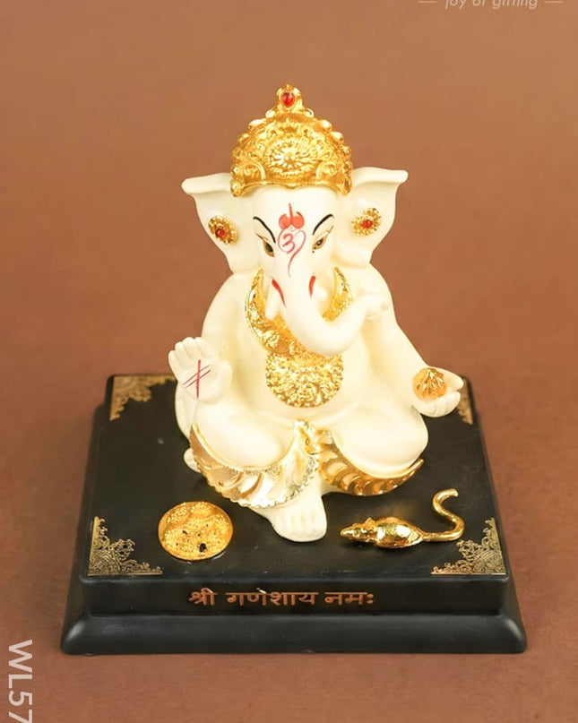 Polyresin Ganesha Idol - 4 inch - WL5788 - Showpieces