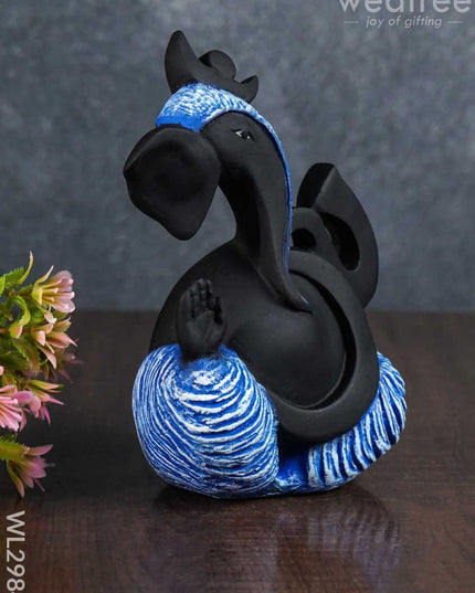 Polyresin Ganesha Idol - Black Matte Wl2984 Showpieces