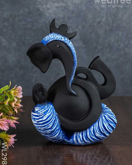 Polyresin Ganesha Idol - Black Matte Wl2984 Showpieces