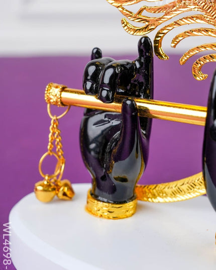 Polyresin Krishna Hand with Flute - Black - WL4698-2 - Showpieces