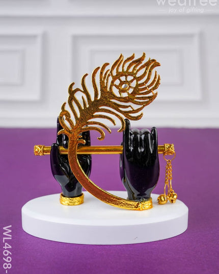 Polyresin Krishna Hand with Flute - Black - WL4698-2 - Showpieces
