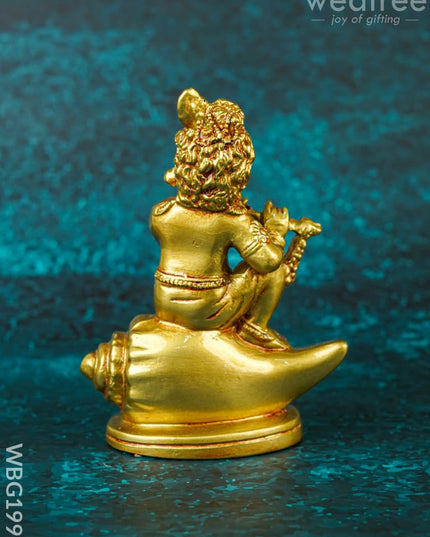 Polyresin Krishna with Shell Idol - 5 inch - WBG1997 - Polyresin Figurine - RG