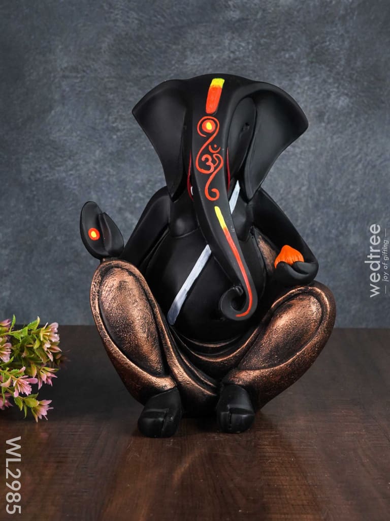 Polyresin Laddu Ganesha Idol - Wl2985 Showpieces