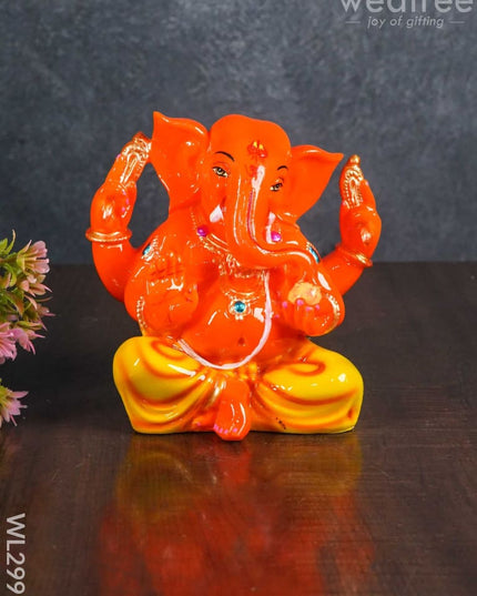 Polyresin Laddu Ganesha Idol - Wl2991 Showpieces