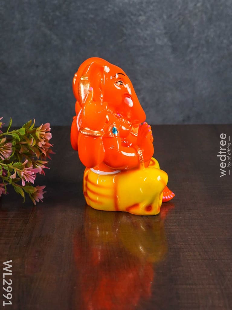 Polyresin Laddu Ganesha Idol - Wl2991 Showpieces