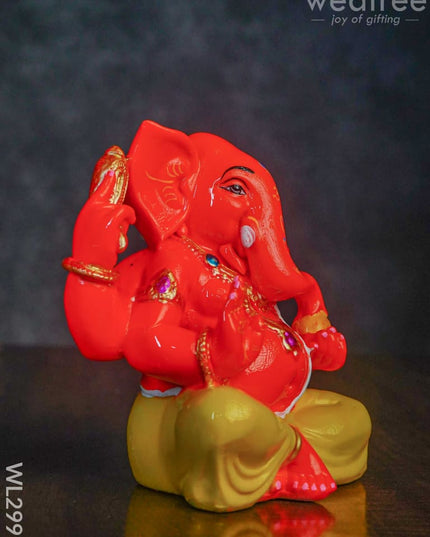 Polyresin Laddu Ganesha Idol - Wl2991 Showpieces