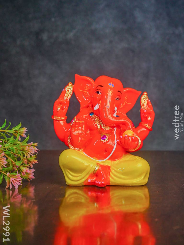 Polyresin Laddu Ganesha Idol - Wl2991 Showpieces