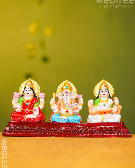 Polyresin Lakshmi-Ganesha-Saraswathi Idol - Wbg1551 Figurine Rg