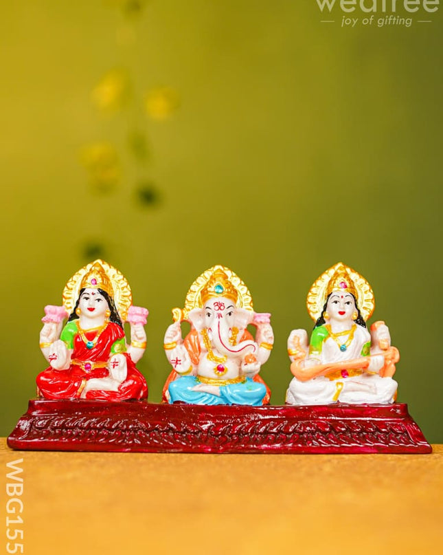 Polyresin Lakshmi-Ganesha-Saraswathi Idol - Wbg1551 Figurine Rg