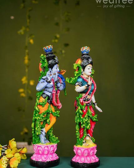 Polyresin Radha Krishna Idol - 14 Inch Wl4697 Showpieces