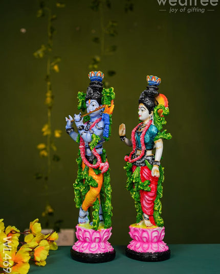 Polyresin Radha Krishna Idol - 14 Inch Wl4697 Showpieces