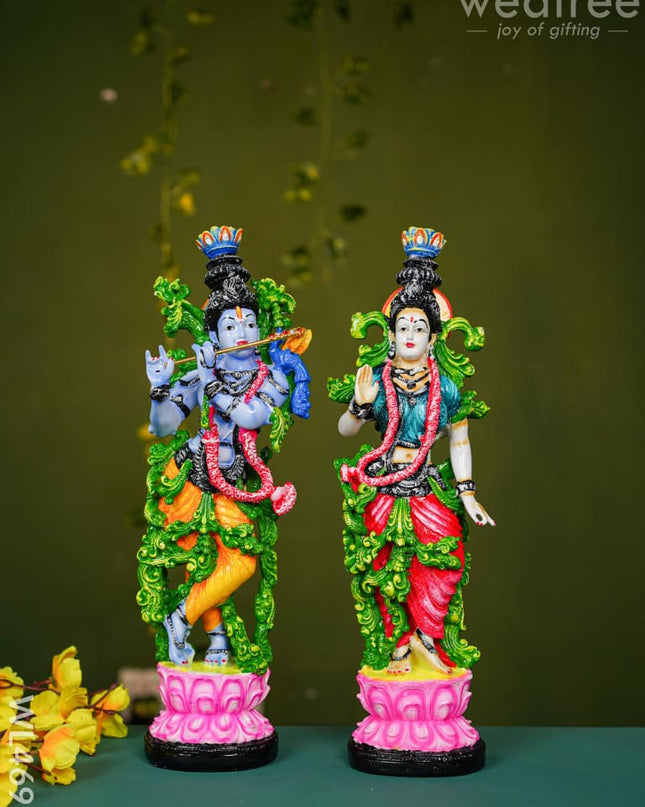 Polyresin Radha Krishna Idol - 14 Inch Wl4697 Showpieces