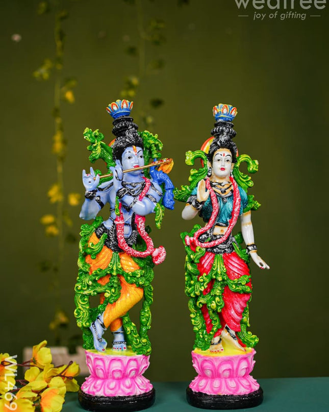 Polyresin Radha Krishna Idol - 14 Inch Wl4697 Showpieces