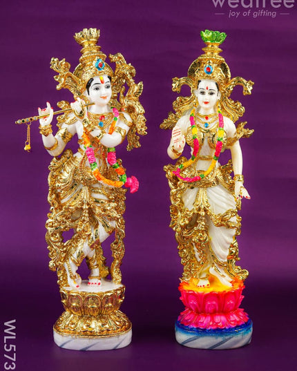 Polyresin Radha Krishna Idol - 14 inch - WL5732 - Showpieces