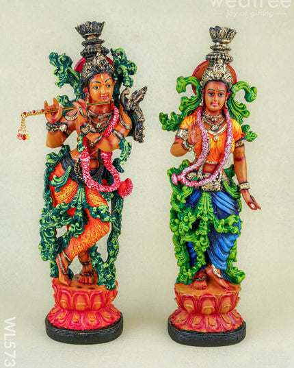 Polyresin Radha Krishna Idol - 14 inch - WL5739 - Showpieces