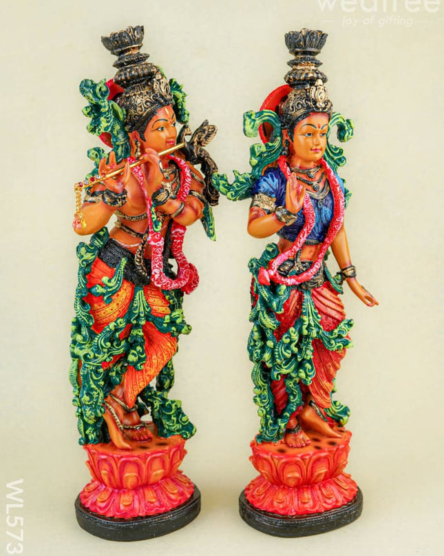 Polyresin Radha Krishna Idol - 14 inch - WL5739 - Showpieces