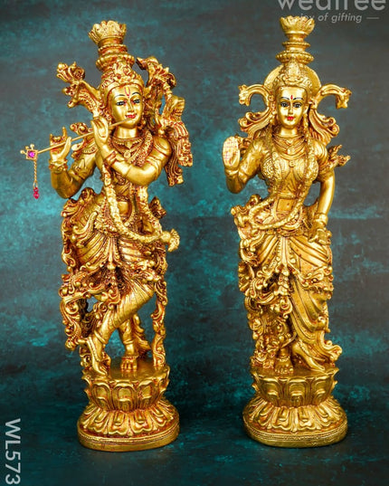 Polyresin Radha Krishna Idol - Set of 2 - 14 inch - WL5737 - Showpieces