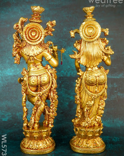 Polyresin Radha Krishna Idol - Set of 2 - 14 inch - WL5737 - Showpieces