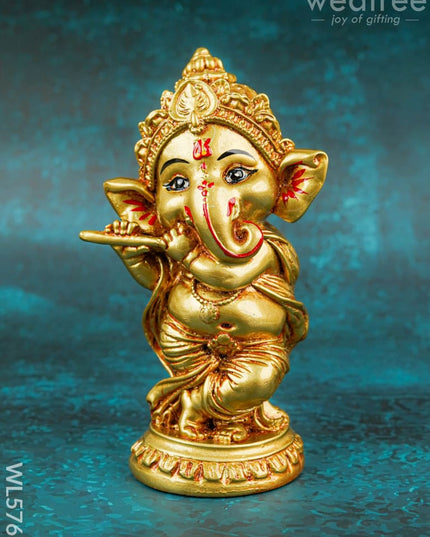 Polyresin Standing Flute Ganesha - 5 inch - WL5767 - Showpieces