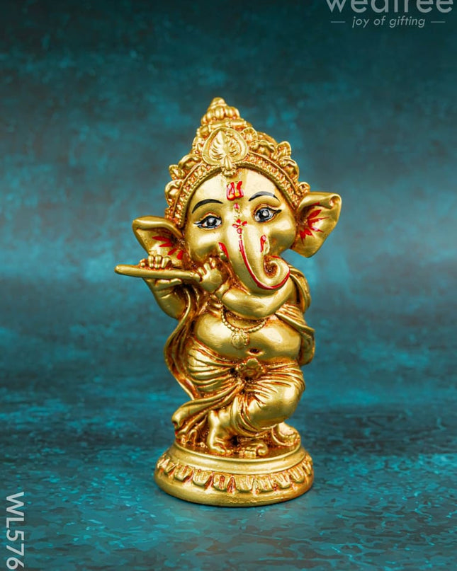 Polyresin Standing Flute Ganesha - 5 inch - WL5767 - Showpieces