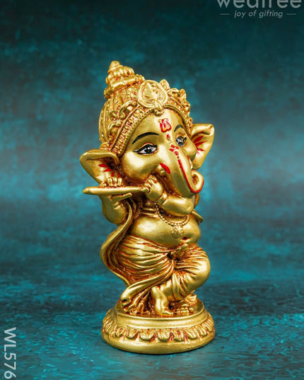 Polyresin Standing Flute Ganesha - 5 inch - WL5767 - Showpieces