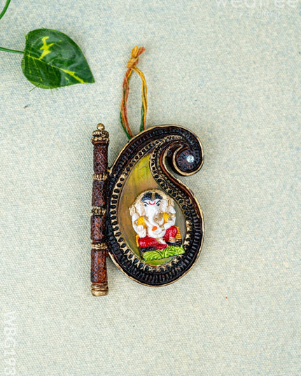 Polystone Ganesha Wall Hanging - 3 inch - WBG1930 - Divine Gifts RG
