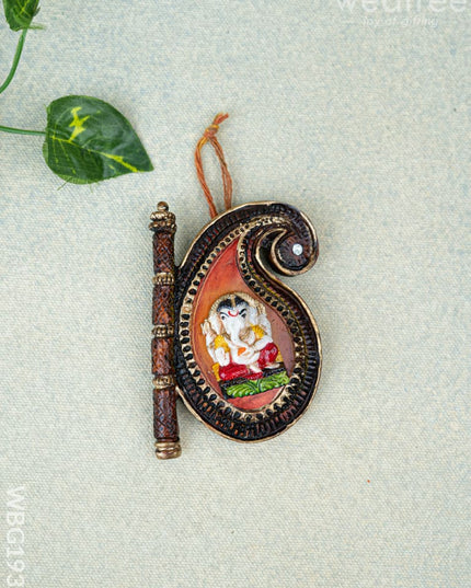 Polystone Ganesha Wall Hanging - 3 inch - WBG1930 - Divine Gifts RG