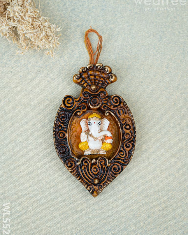 Polystone Ganesha Wall Hanging - 4 inch - WL5522 - Showpieces