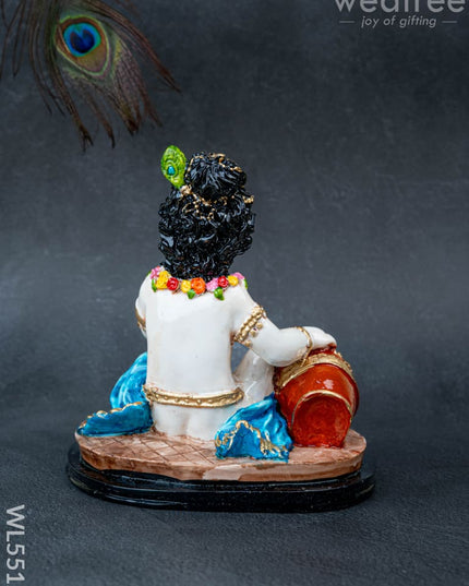 Polystone Krishna with Butter Pot Idol - 7 inch - WL5512 - Showpieces