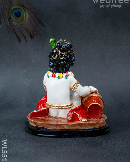 Polystone Krishna with Butter Pot Idol - 7 inch - WL5512 - Showpieces