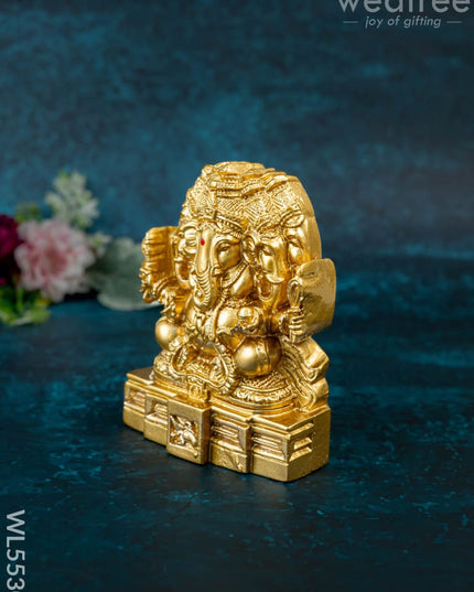 Polystone Panchamukhi Ganesha Idol - 4 inch - WL5530 - Showpieces