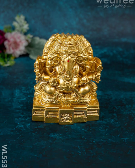 Polystone Panchamukhi Ganesha Idol - 4 inch - WL5530 - Showpieces
