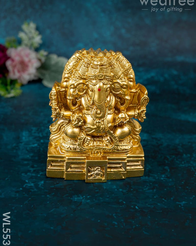 Polystone Panchamukhi Ganesha Idol - 4 inch - WL5530 - Showpieces