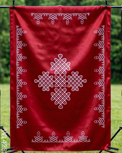 Pooja Back Drops - Red Kolam Design - WL4232-2 - Backdrops