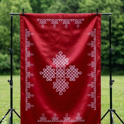 Pooja Back Drops - Red Kolam Design - WL4232-2 - Backdrops