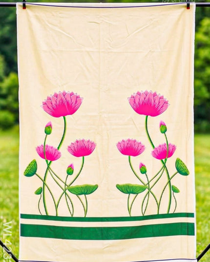 Pooja Back Drops - White Pichwai Design - WL4232-1 - Backdrops