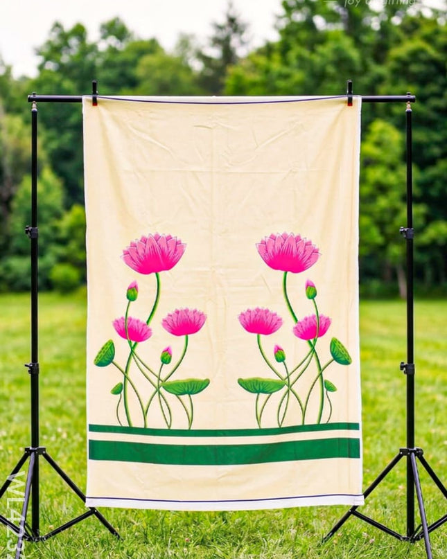 Pooja Back Drops - White Pichwai Design - WL4232-1 - Backdrops