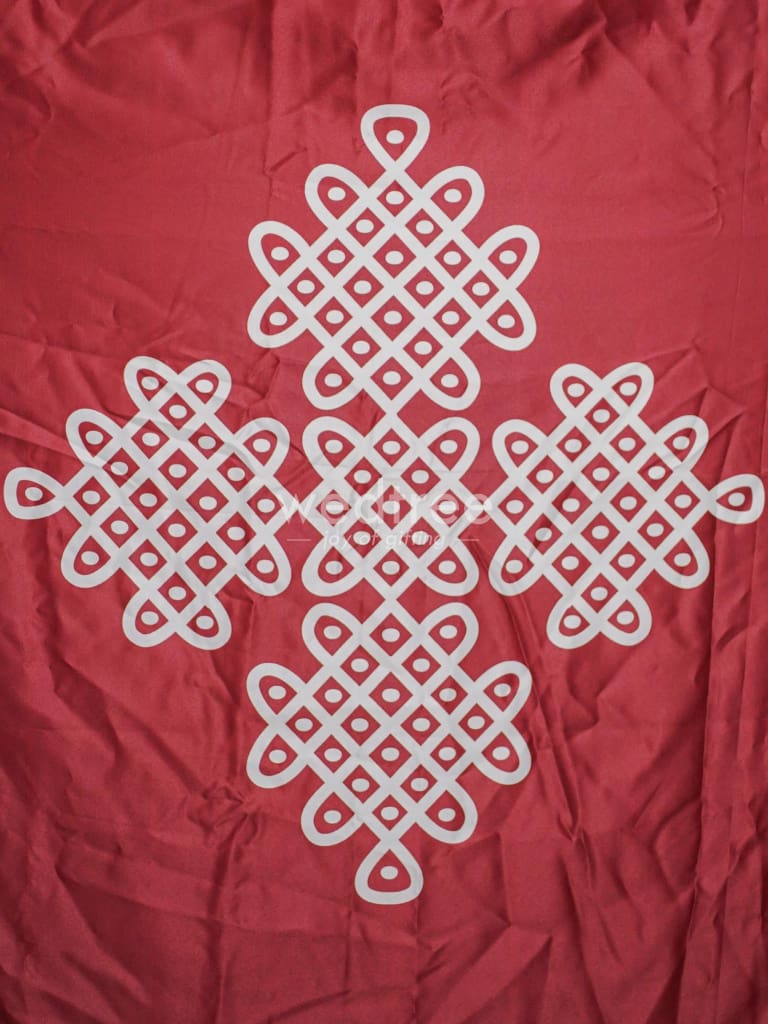 Pooja Back Drops - Red Kolam Design - WL4232-2 – Wedtree