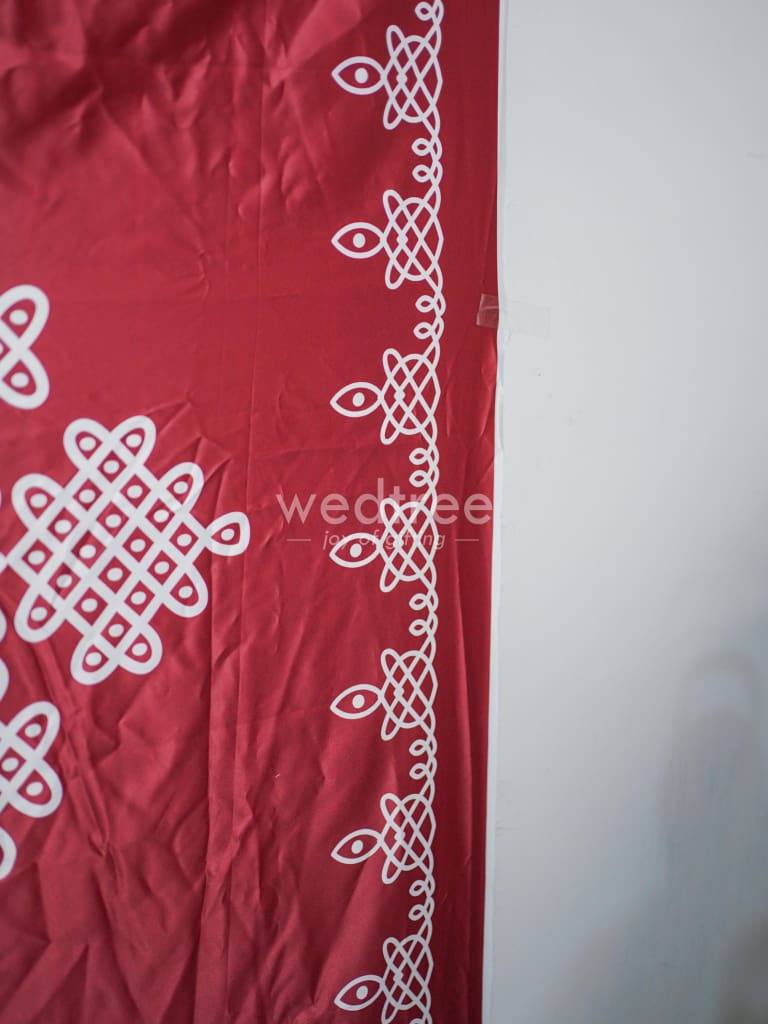 Pooja Back Drops - Red Kolam Design - WL4232-2 – Wedtree