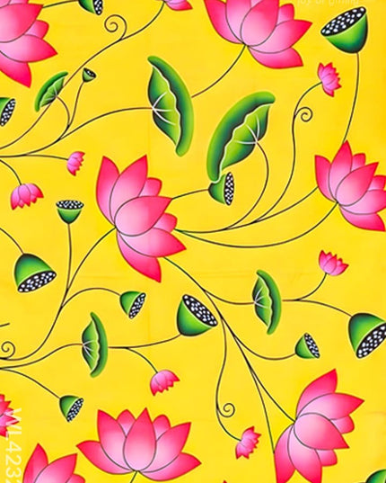 Pooja Back Drops - Yellow Pichwai Design - WL4232-5 - Backdrops