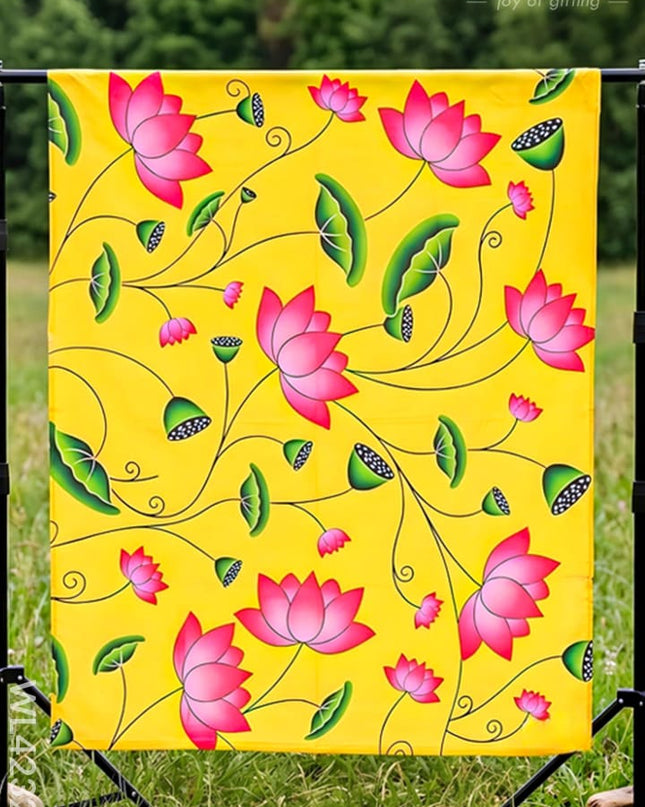 Pooja Back Drops - Yellow Pichwai Design - WL4232-5 - Backdrops