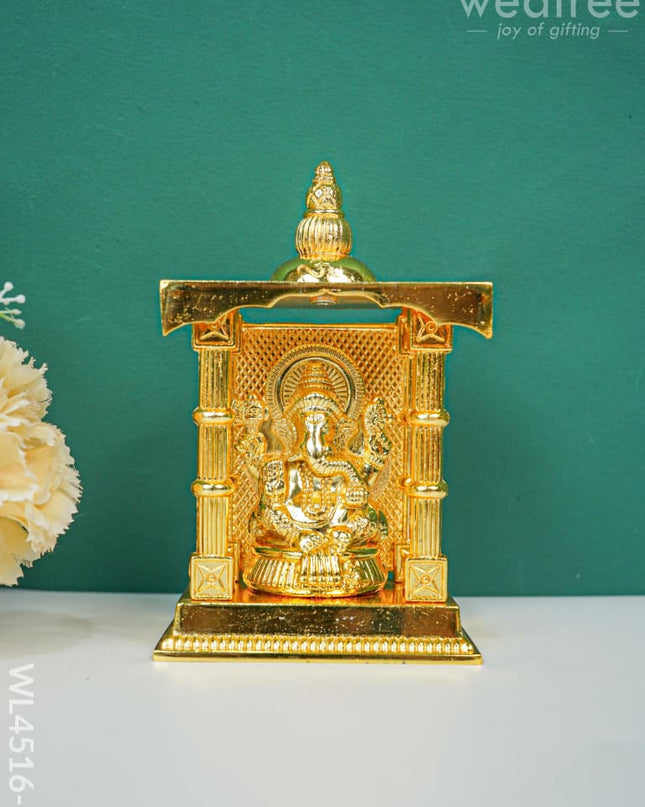 Zinc Alloy Pooja Mandir With Idol - Wl4516 Ganesha Murti