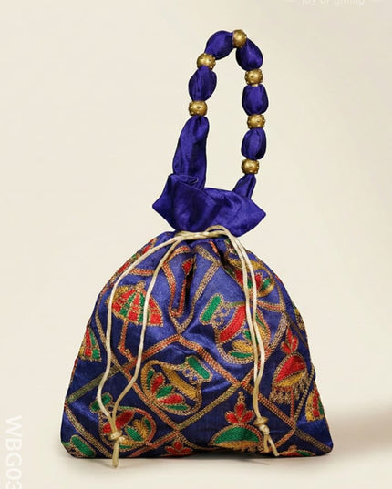 Potli Bag - Festive Theme Multi Coloured Embroidery - WBG0357 - Potli Bags