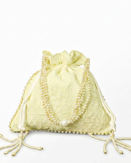 Potli bag with all over embroidery - W4677 - Potli Bags
