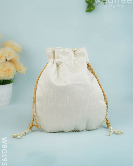 Potli Bag with Beads Work - 9 inch - WBG1950 - Potli Bags